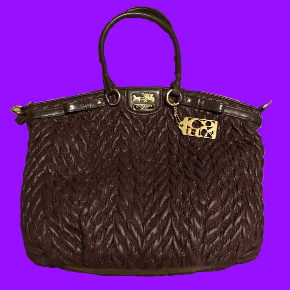 Brown Coach bag over the shoulder big bag